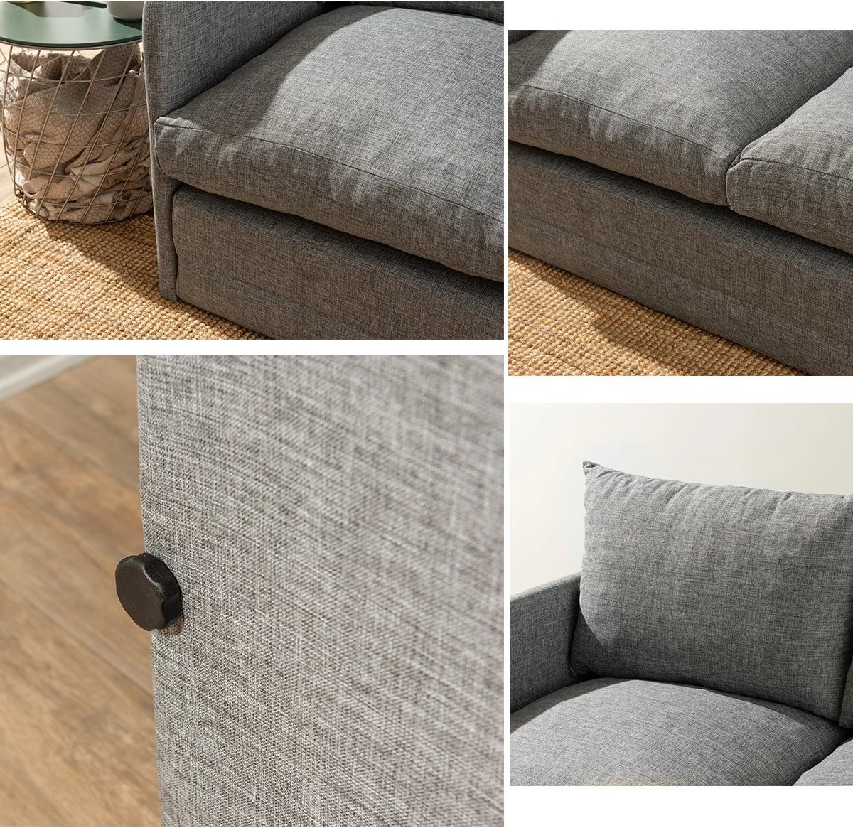 Divan-krevat dy ulëshe, Saga, ngjyrë gri e çelët