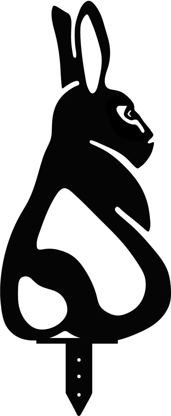 Set dekorativ për kopsht, lepuj metalik, Aberto Design, ngjyrë e zezë