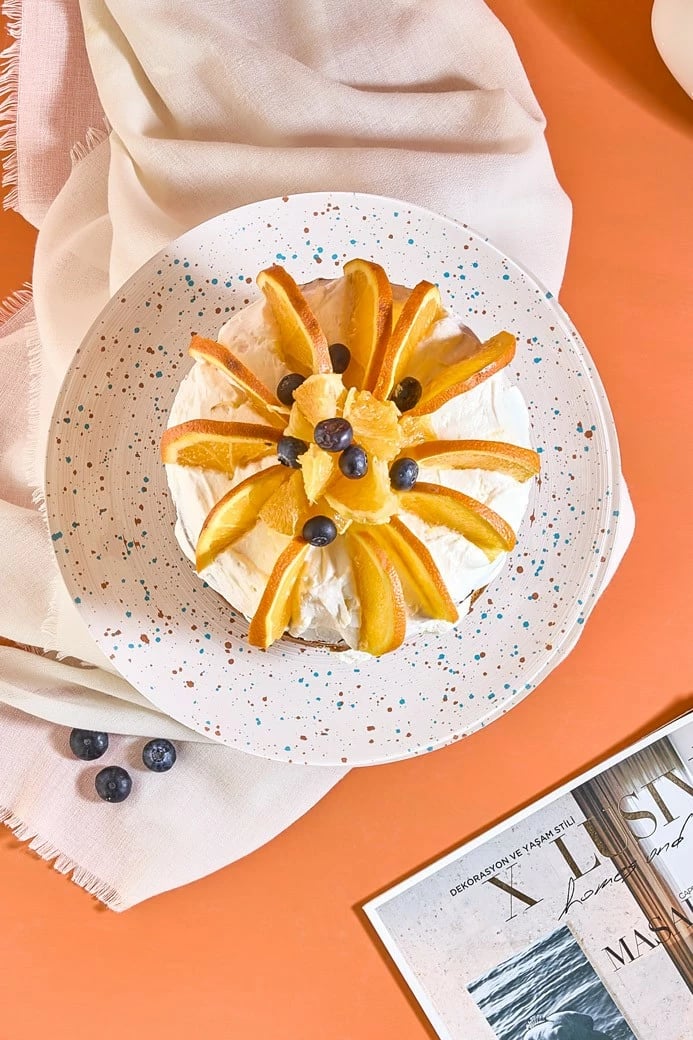 Pjatë për servirje torte Hermia, Punti 28, e bardhë