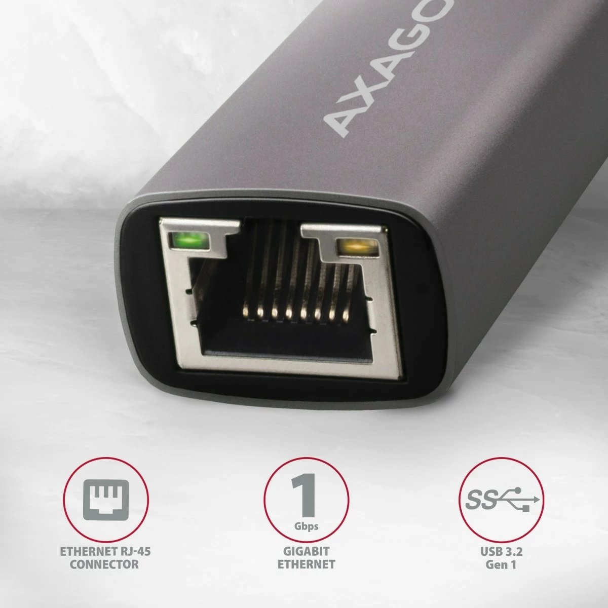 Adapter rrjeti AXAGON ADE-TRC, USB-C 3.2 Gen 1, Gigabit Ethernet, Titanium Gri