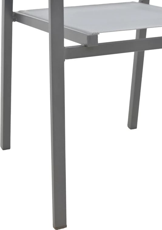 Karrige për kopsht Confidence metal anthracite dhe tekstilene gri 54x54x86cm