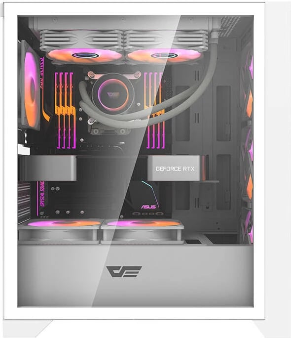 Kasë Darkflash DRX70 MESH, Middle Tower, 4 ventilatorë RGB, e bardhë