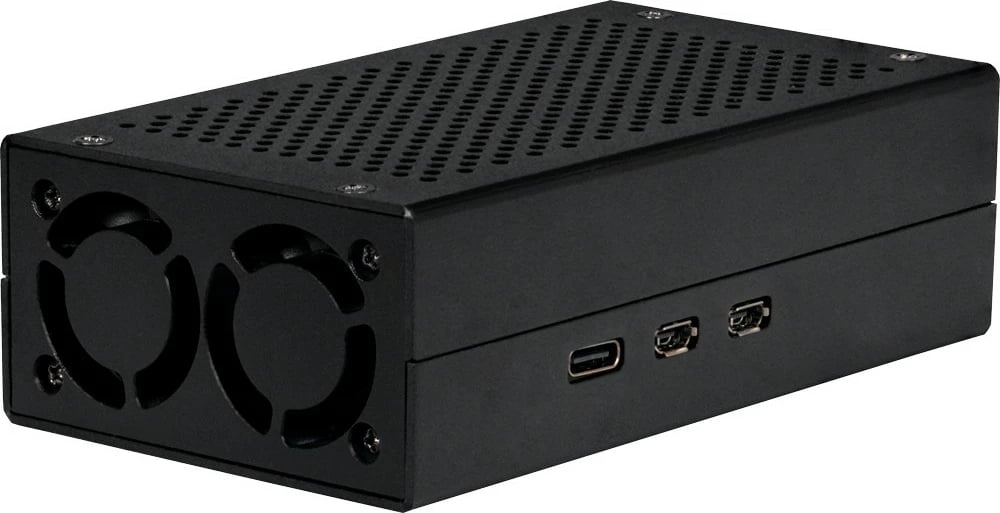 Kasë alumini Raspberry Pi PI5, M.2 HAT, e zezë