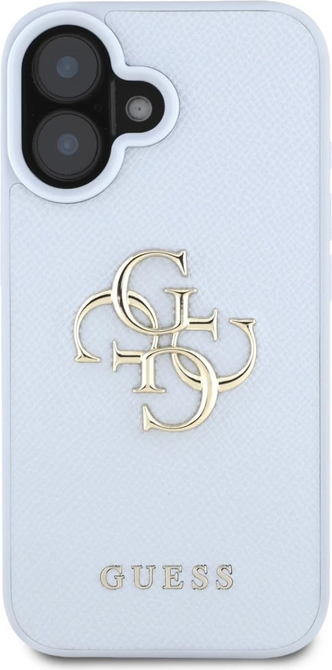 Mbështjellës Guess Grained Big 4G Logo Small Classic Logo për iPhone 16, Blu Mbështjellës Guess Grained Big 4G Logo Small Classic Logo për iPhone 16, Blu