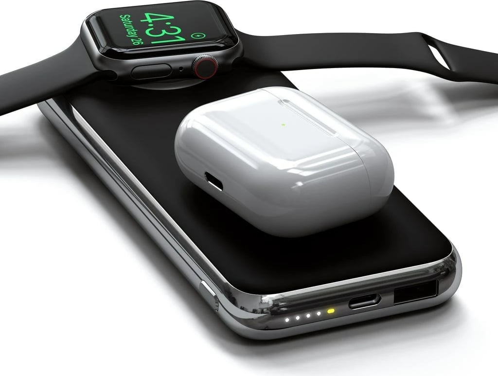 Power bank Belkin QUATRO 10000 mAh, karikim wireless, e zezë/argjendtë
