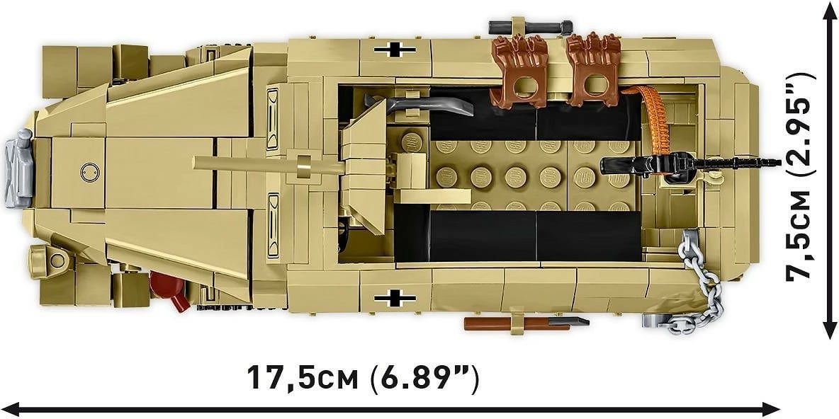 Set blloqesh Cobi Klocki Half-Track Sd.Kfz.251, 500 pjesë, me figurina, bezhë