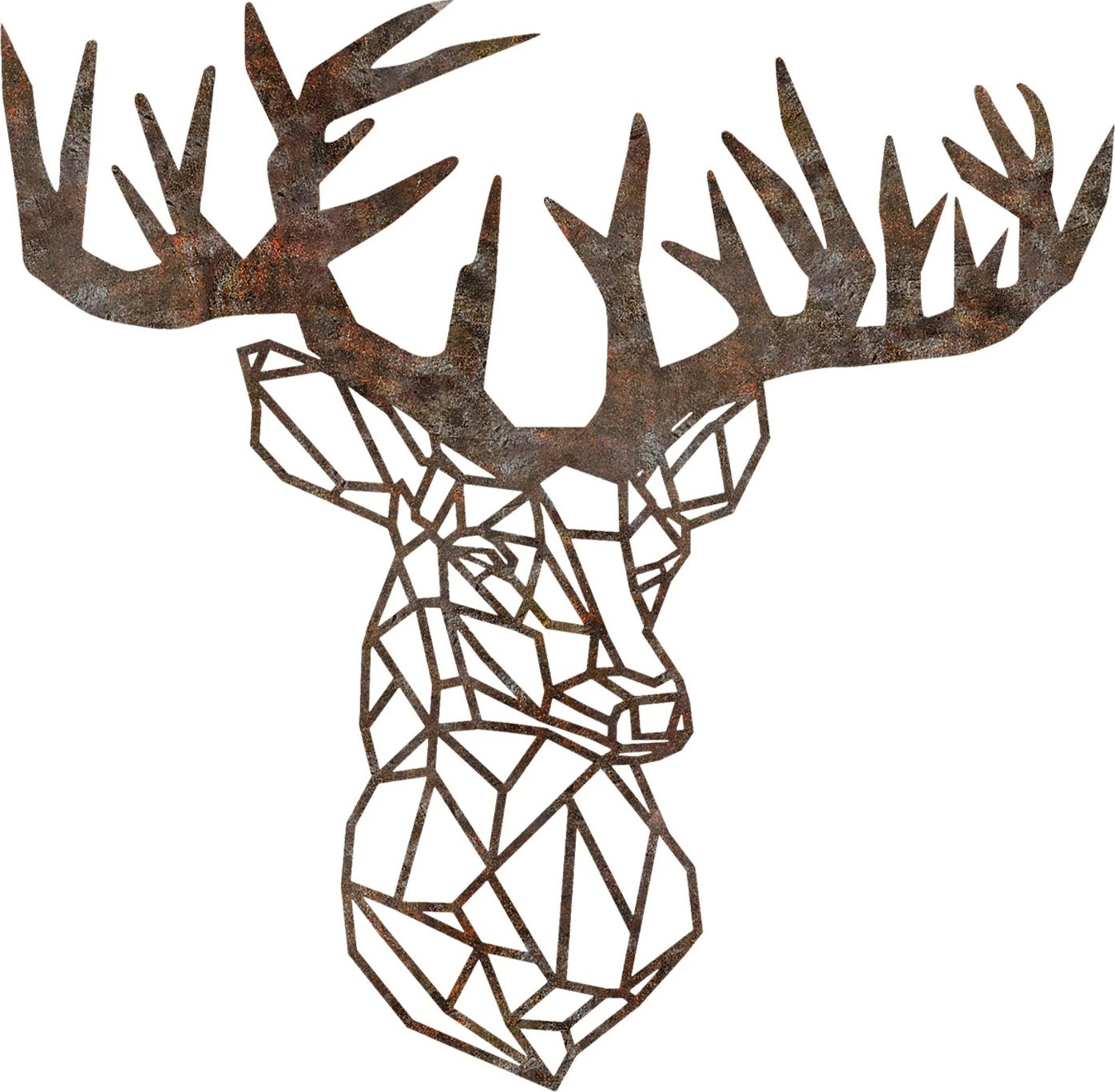 Aksesor muri dekorativ prej metali, Wallity, dreri rusty, 49x50cm