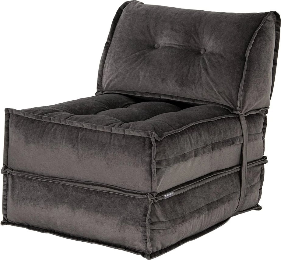 Krevat-karrige një vendës, Atelier del Sofa, kadife, ngjyrë antracit