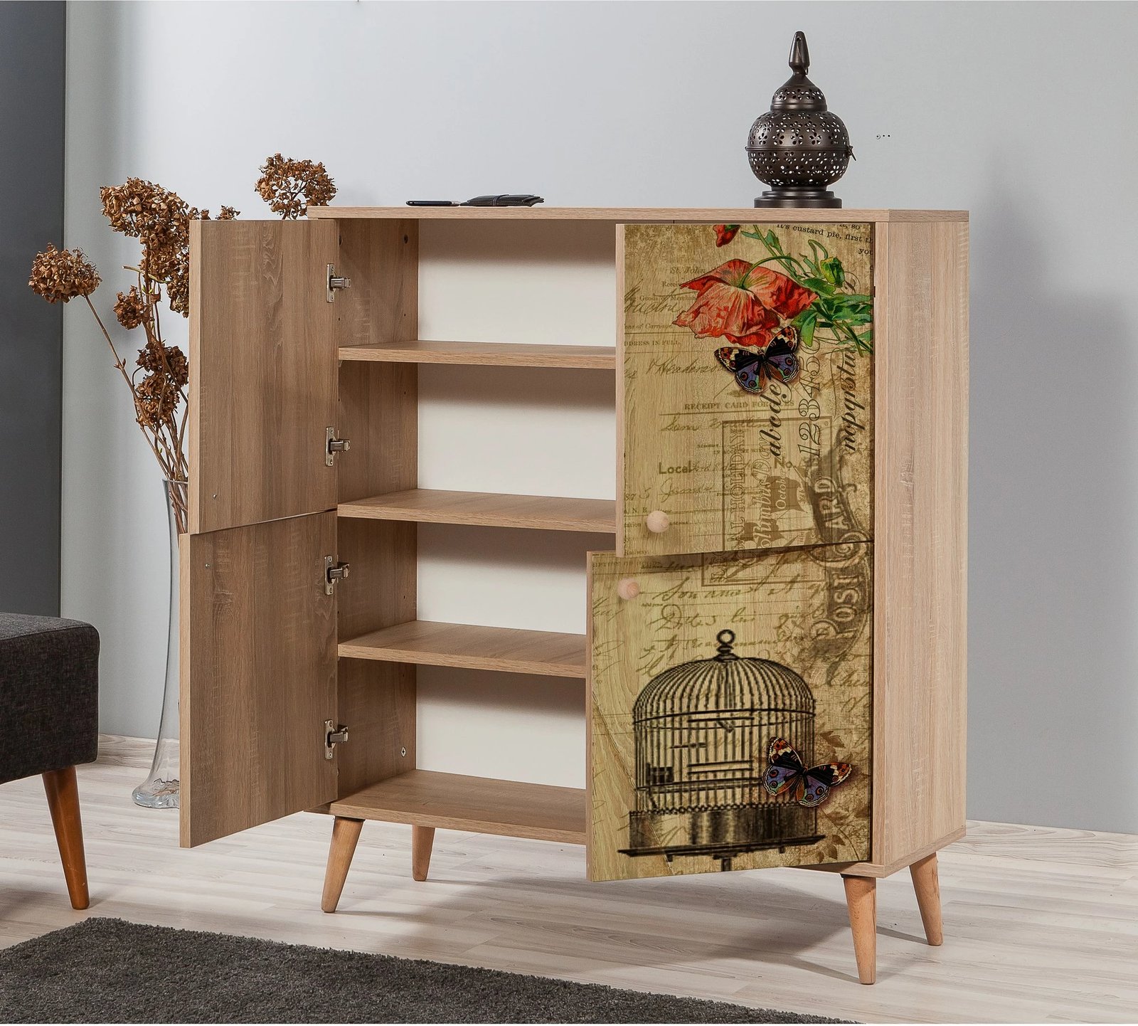 Dollap multifunksional Hanah Home, Multilux - 734, ngjyrë lisi Sonoma