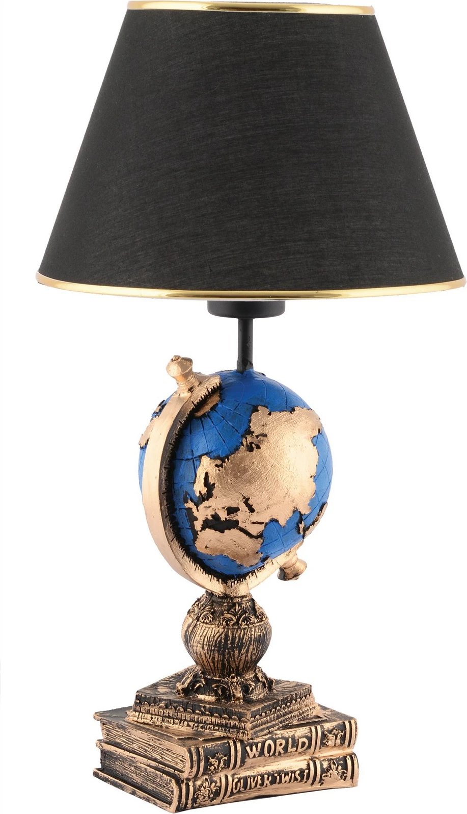 Llambë tavoline Opviq, World, e zezë, blu, ari
