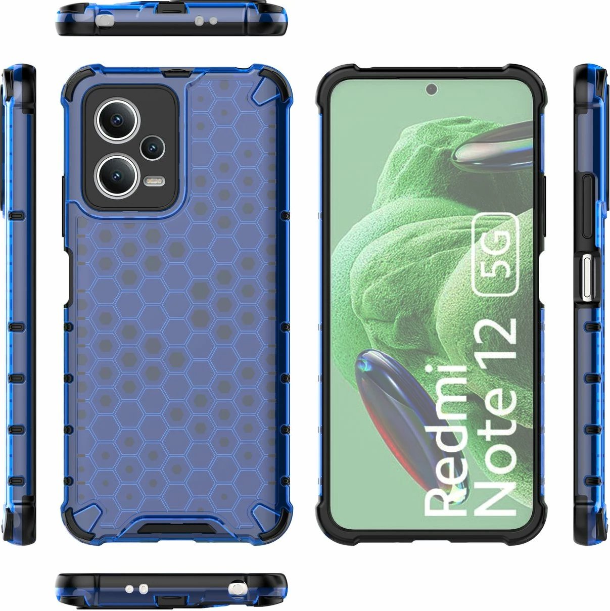 Mbështjellës Hurtel Honeycomb për Xiaomi Redmi Note 12 5G / Poco X5 5G, i kaltër Mbështjellës Hurtel Honeycomb për Xiaomi Redmi Note 12 5G / Poco X5 5G, i kaltër