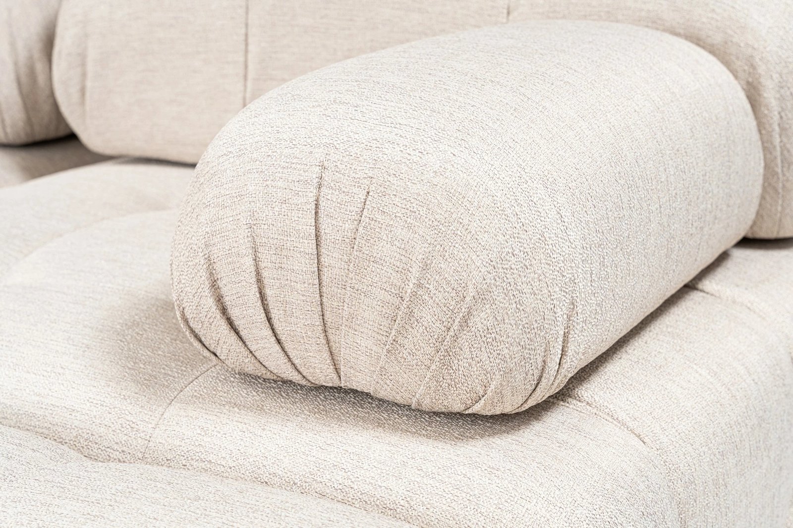 Këndare Atelier del Sofa Doblo 3 ulëse me pouffe, ngjyrë kafe e çelët