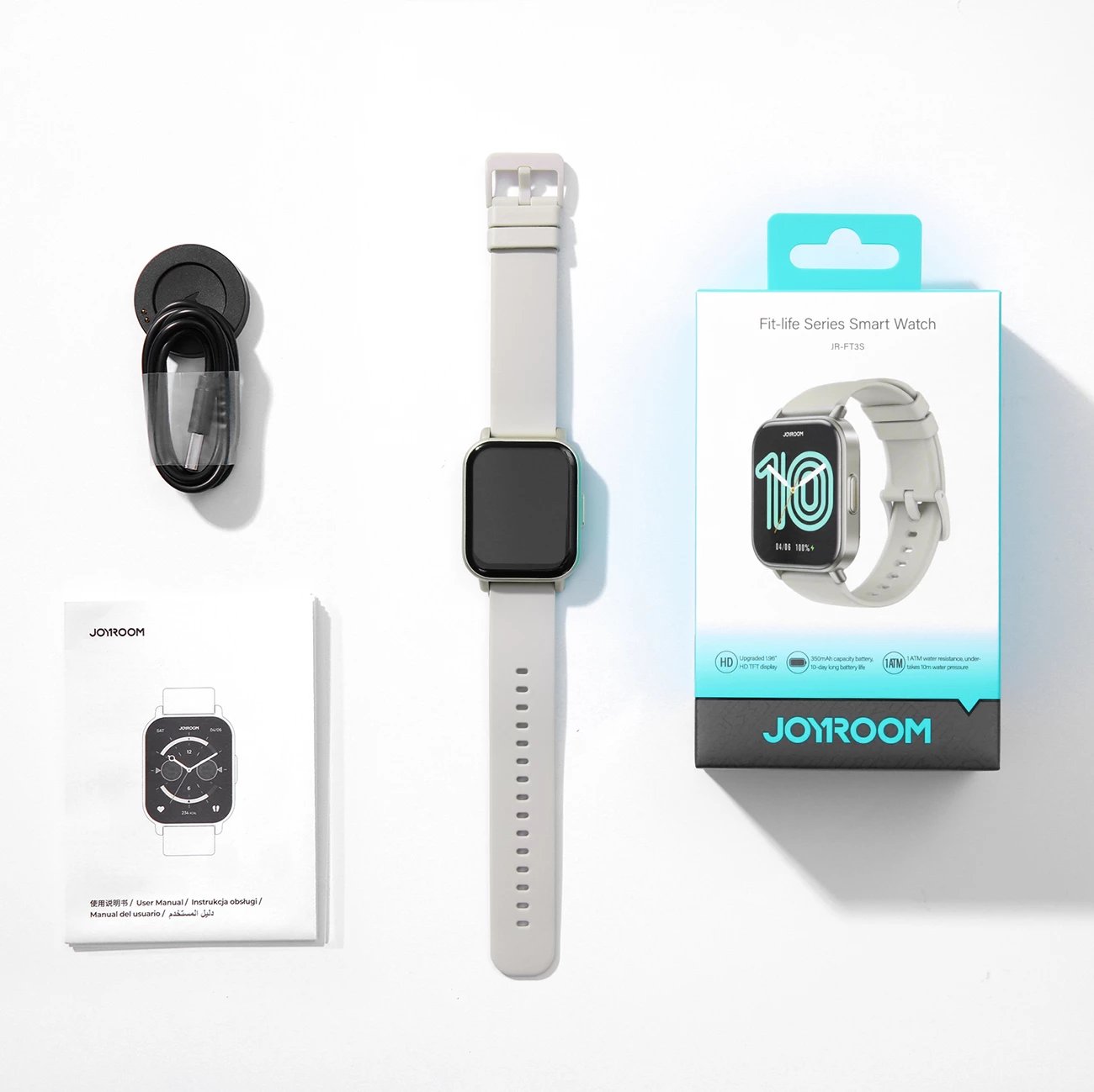 Smartwatch Joyroom Fit-Life JR-FT3S, 1.96", Bluetooth, 340 mAh, Titanium