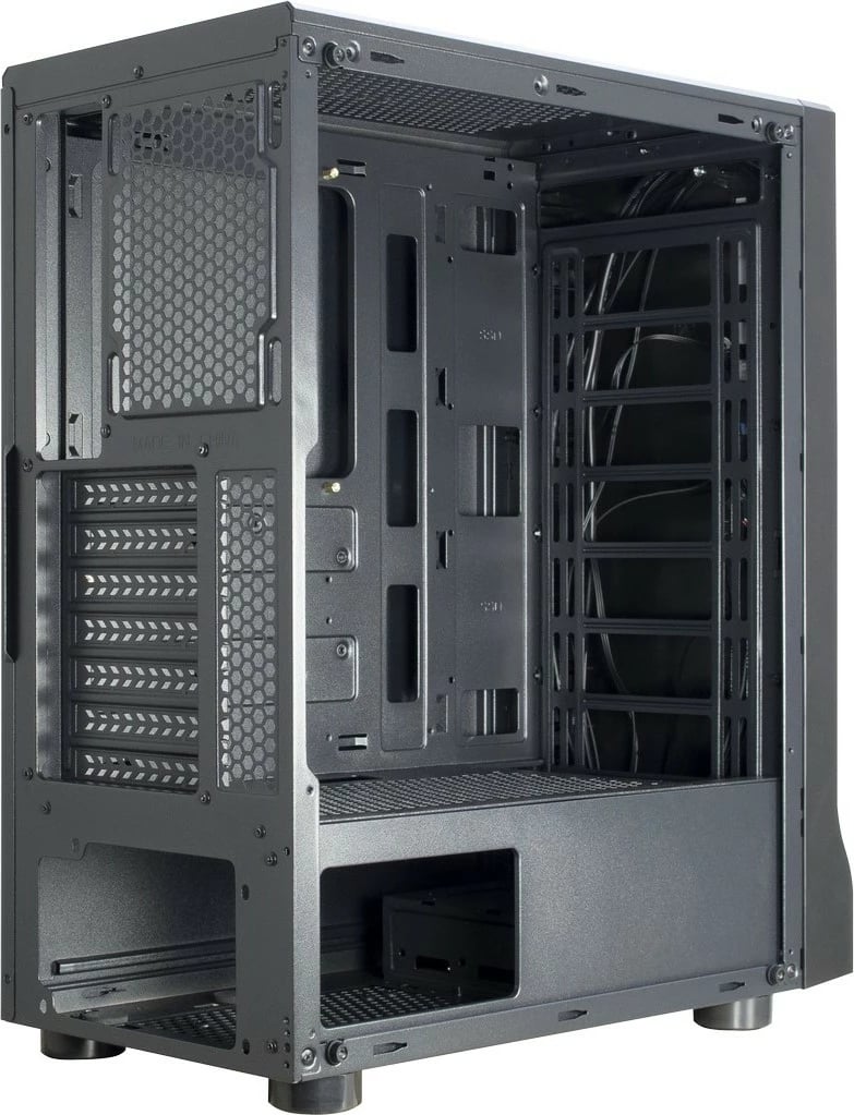 Kasë Inter-Tech A-3411 Creek, Tower, ATX/micro ATX/ITX, xham i temperuar, RGB, e zezë