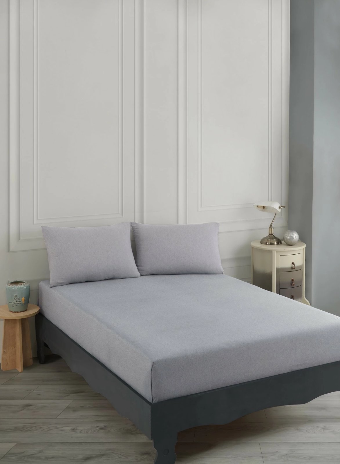 Set çarçafësh për një person, ngjyrë gri e lehtë, L'essentiel, Road Potlu