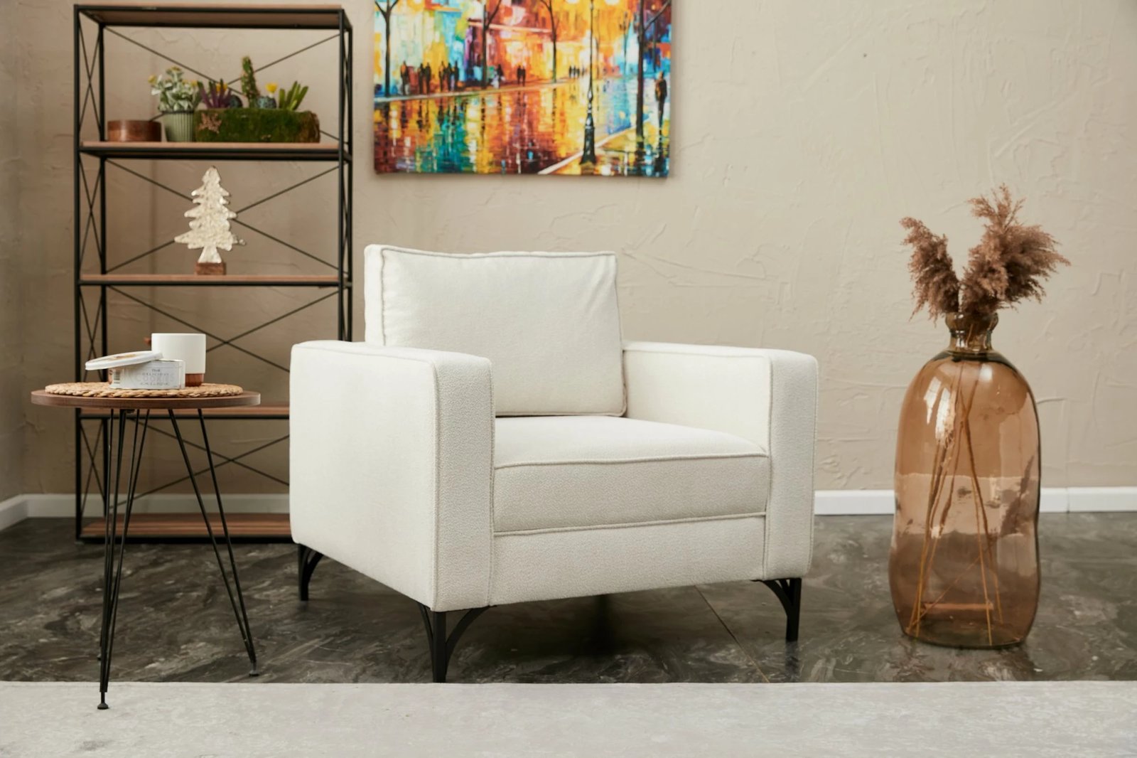 Karrige një vendëshe Atelier del Sofa, Berlin, krem, e zezë