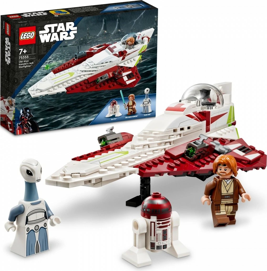 Set LEGO Star Wars Jedi Starfighter 75333, 282 pjesë, me minifigura Obi-Wan Kenobi, Taun We dhe R4-P17