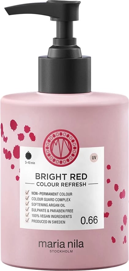 Maskë ngjyruese për flokë për femra Maria Nila Colour Refresh 0.66 Bright Red, 300ml