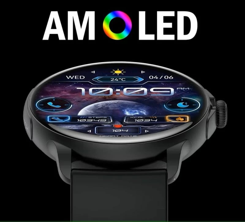 Smartwatch për femra Rubicon, e zezë