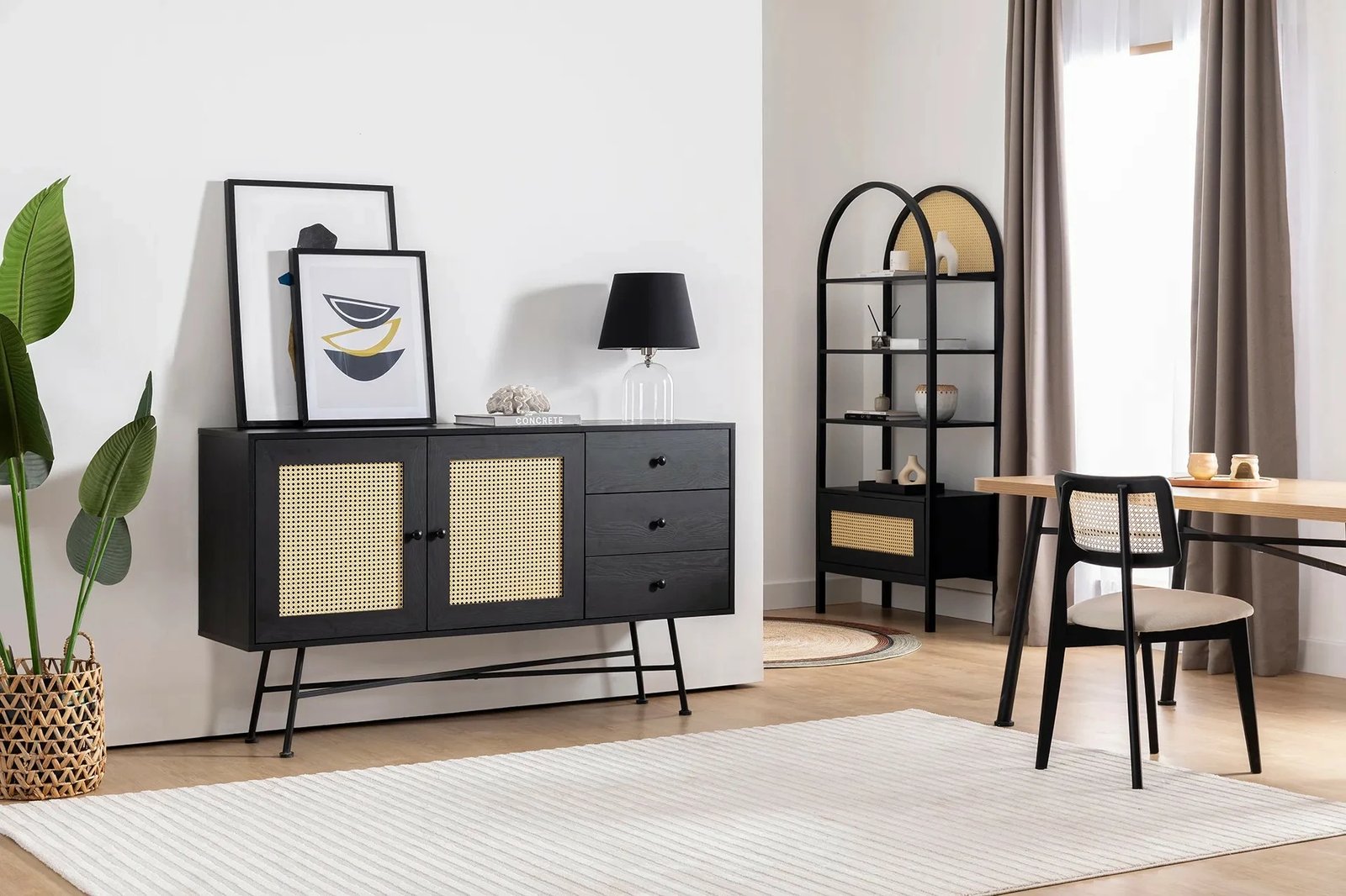 Konsolë Hanah Home, Nala 160, e zezë