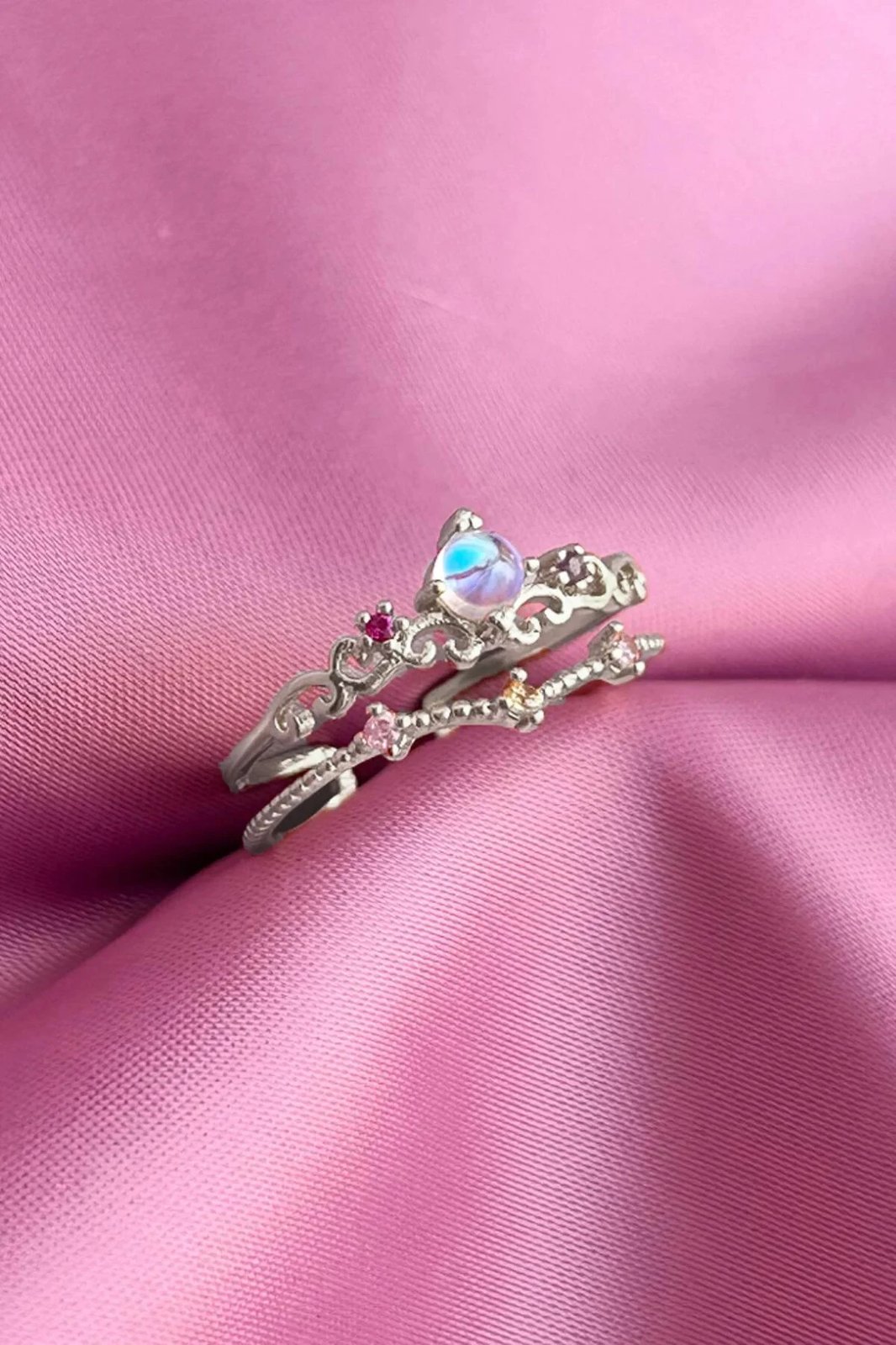 Unazë Jumeon, ngjyrë argjendi, guri zirkon, e rregullueshme