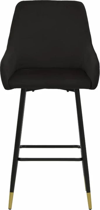 Karrige për bar Lithe këmbë metali ngjyrë ari-velur e zezë 47x44x98cm