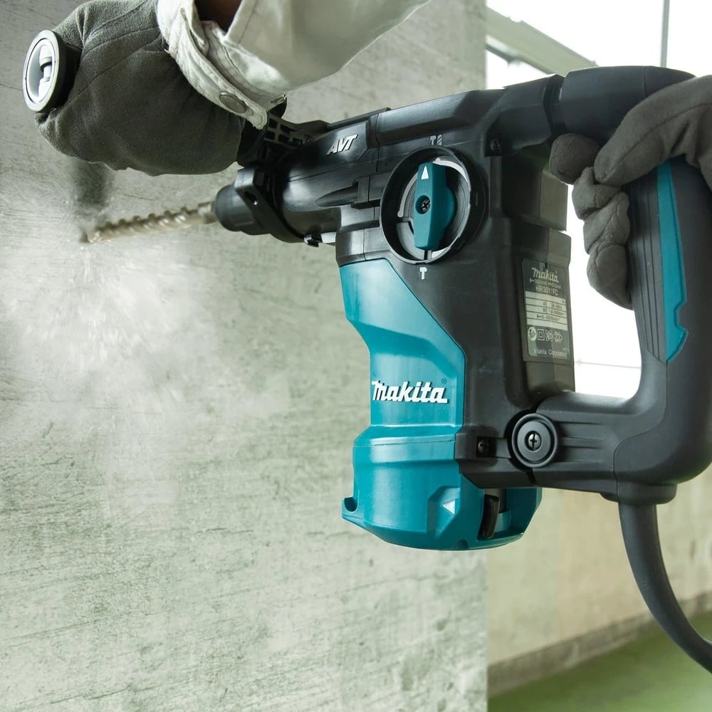 Çekiç rrotullues Makita HR3011FCJ, 1050 W, SDS Plus, zi/blu