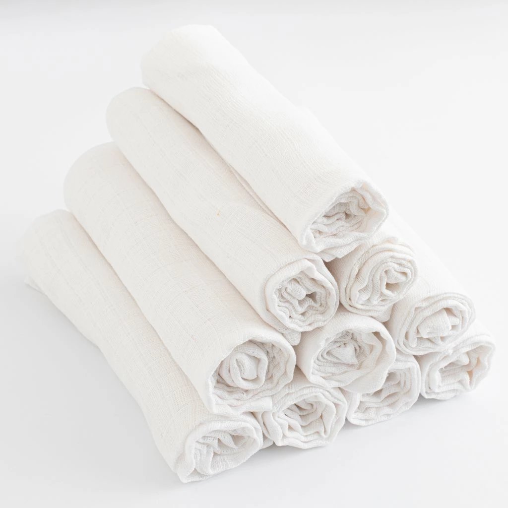 Pelena pëlhure pambuku, New Baby Standard 70 x 80 cm, e bardhë, set 10 copë