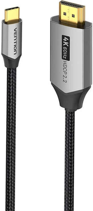 Kabllo USB-C në HDMI Vention CRBBF, 1m, 4K 60Hz, e zezë