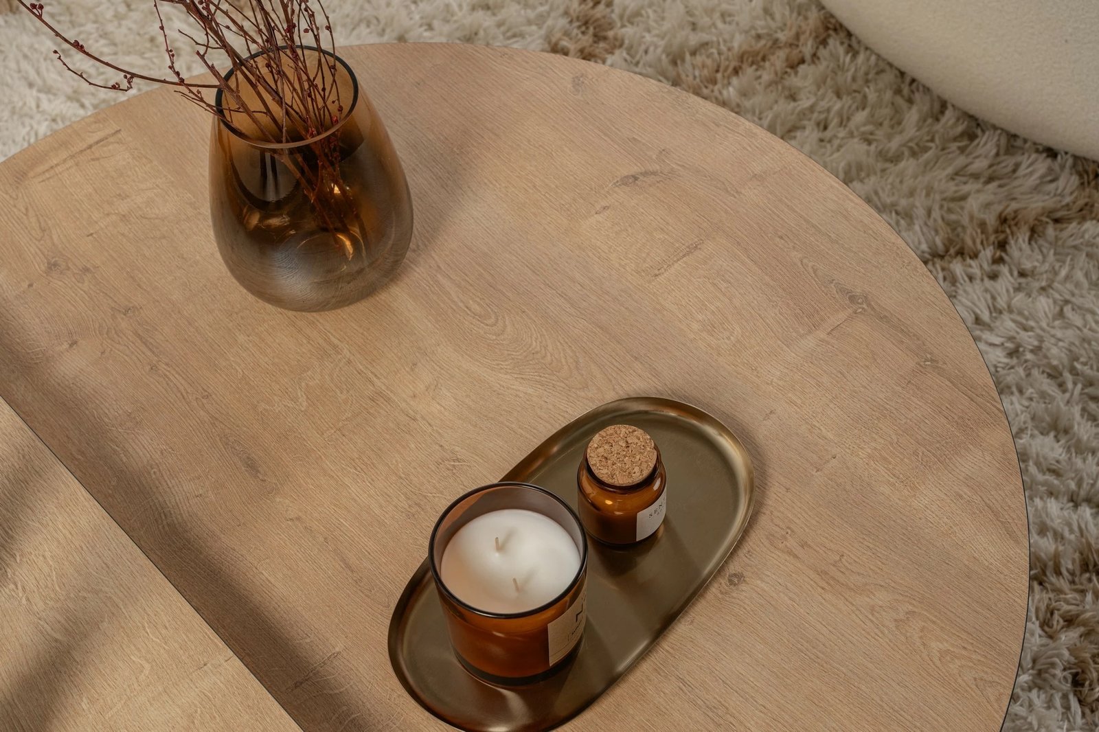 Set tavolinash kafeje Nordure, Orion, ngjyrë lis mjaltë, e zezë