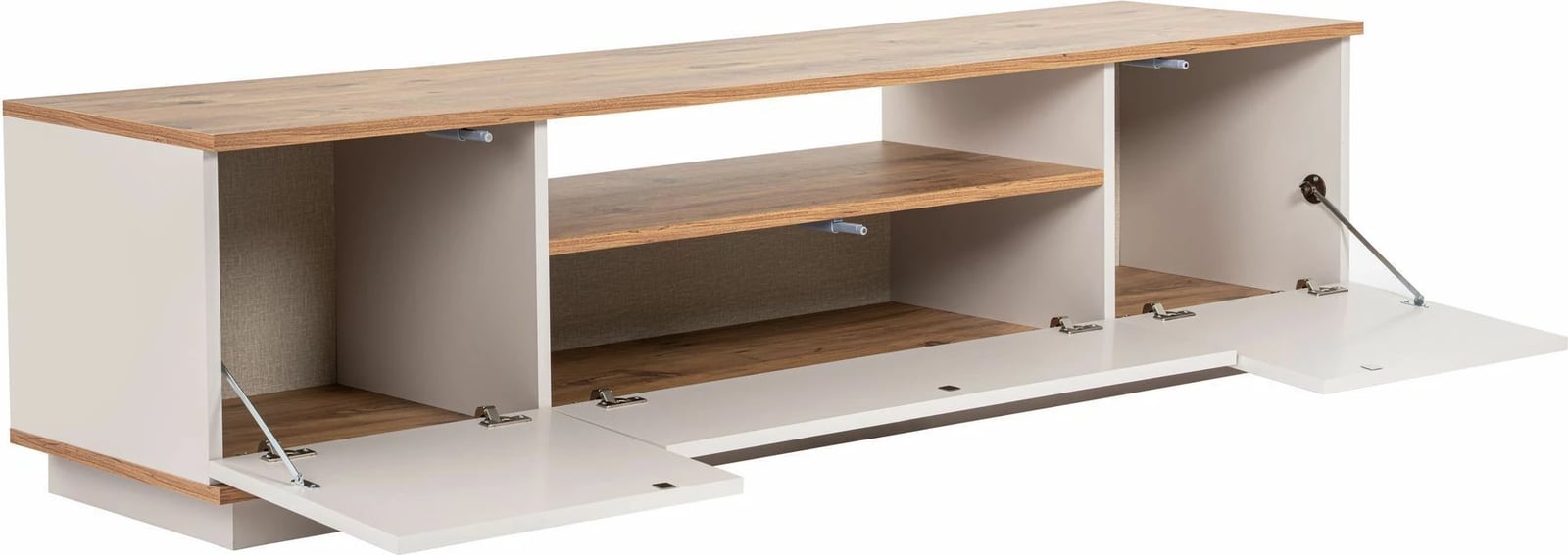 Komodë TV Skye Decor, Veramont, ngjyrë cashmere dhe Atlantic Pine