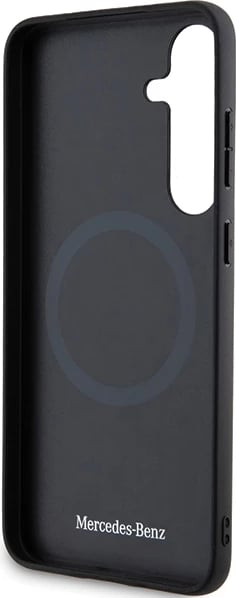 Mbështjellës Mercedes Leather Textured & Plain MagSafe për Samsung Galaxy S24+, i zi