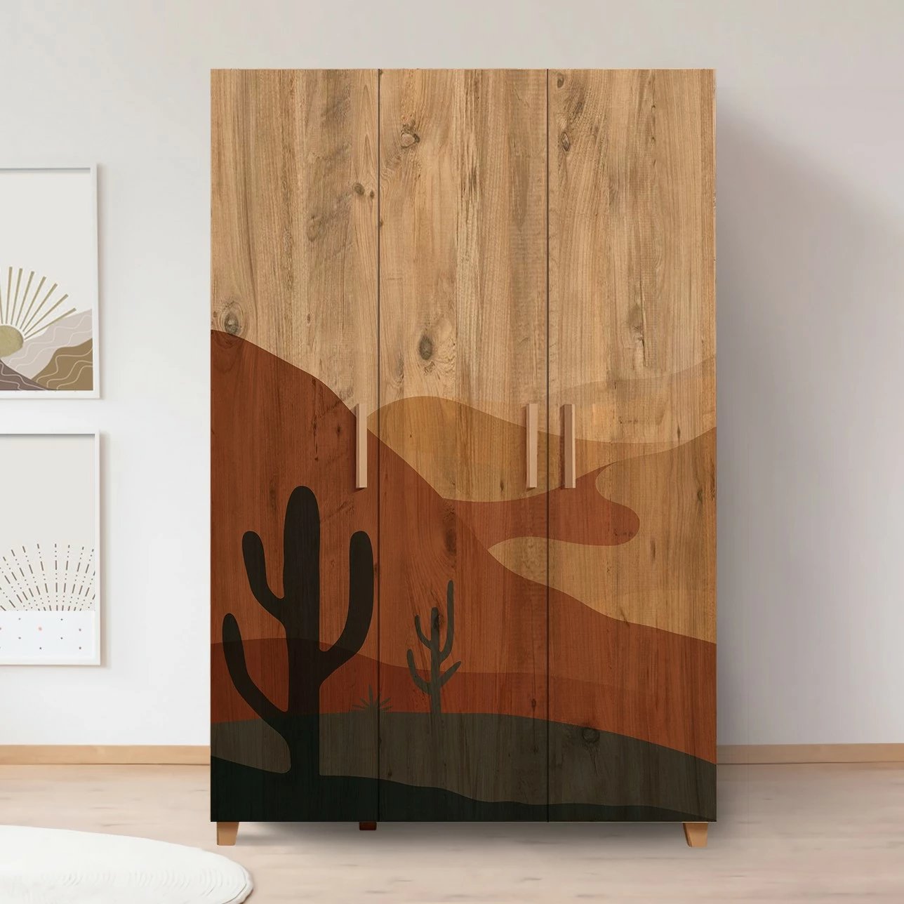 Dollap Hanah Home, Leva Hedera, ngjyrë Atlantic Pine, me rafte të shumtë, 120x189x48cm