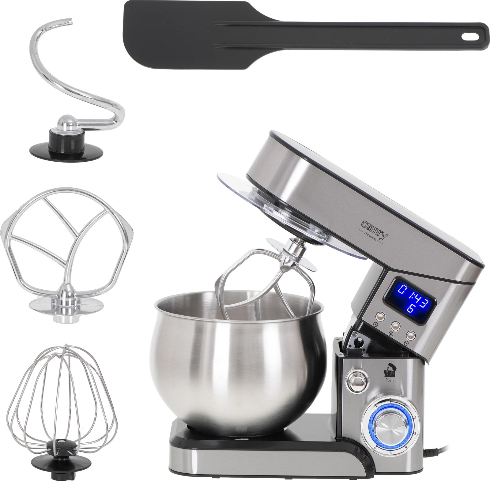 Mikser planetar me LCD, Camry, CR 4223, 5 L, 2000 W, argjendtë