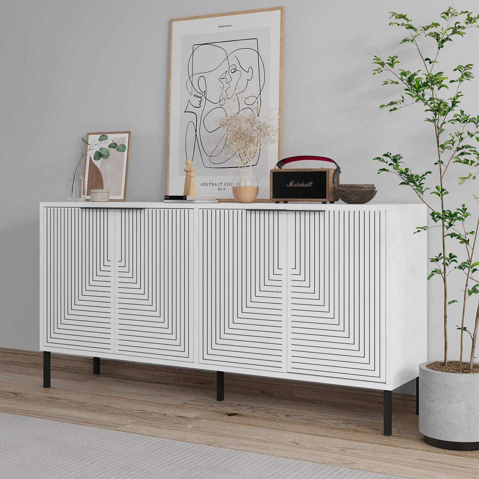 Konsolë Skye Decor, Lurea, e bardhë