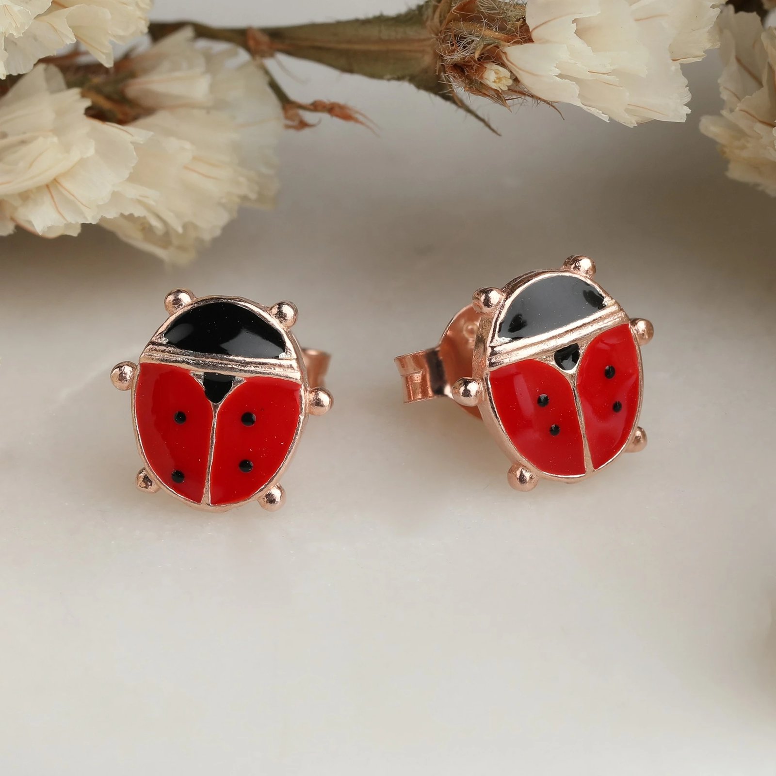 Vathë argjendi Jumeon, ngjyrë ari rozë dhe të kuqe, 7690