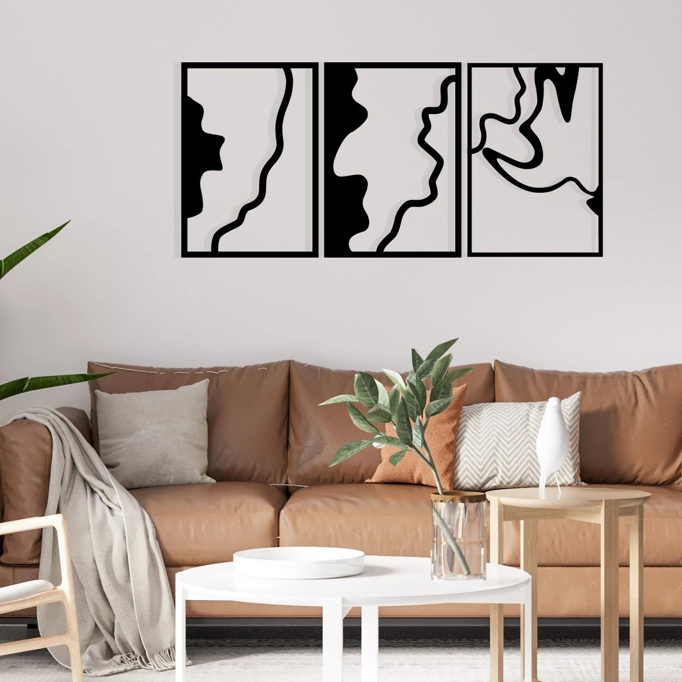 Aksesor dekorativ muri prej metali, Wallity, flamingo 317, ngjyrë e zezë, 120x54.5cm