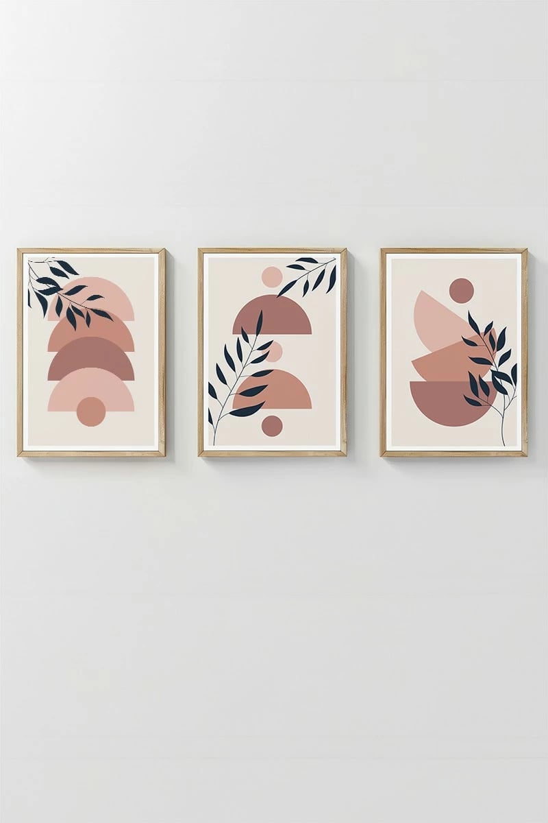 Pikturë dekorative me kornizë (3 copë), Wallity, 3Dartsohoset95