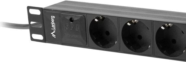 Kabllo vazhduese, Lanberg, Power Strip, 10'', 1U, 16A, e zezë 