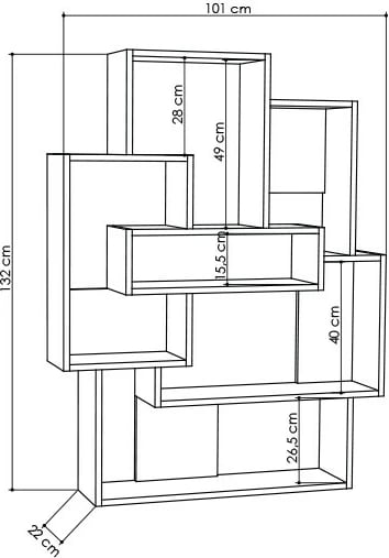 Raft librash Skye Decor, bardhë-lisi