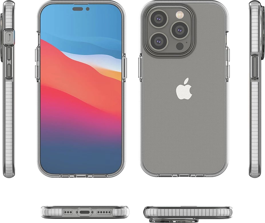 Mbështjellës Hurtel Spring Case për iPhone 14 Pro, TPU, i zi/transparente