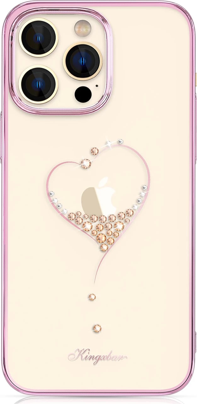 Mbështjellës Kingxbar Wish Series për iPhone 14 Plus, me kristale Swarovski, Rozë