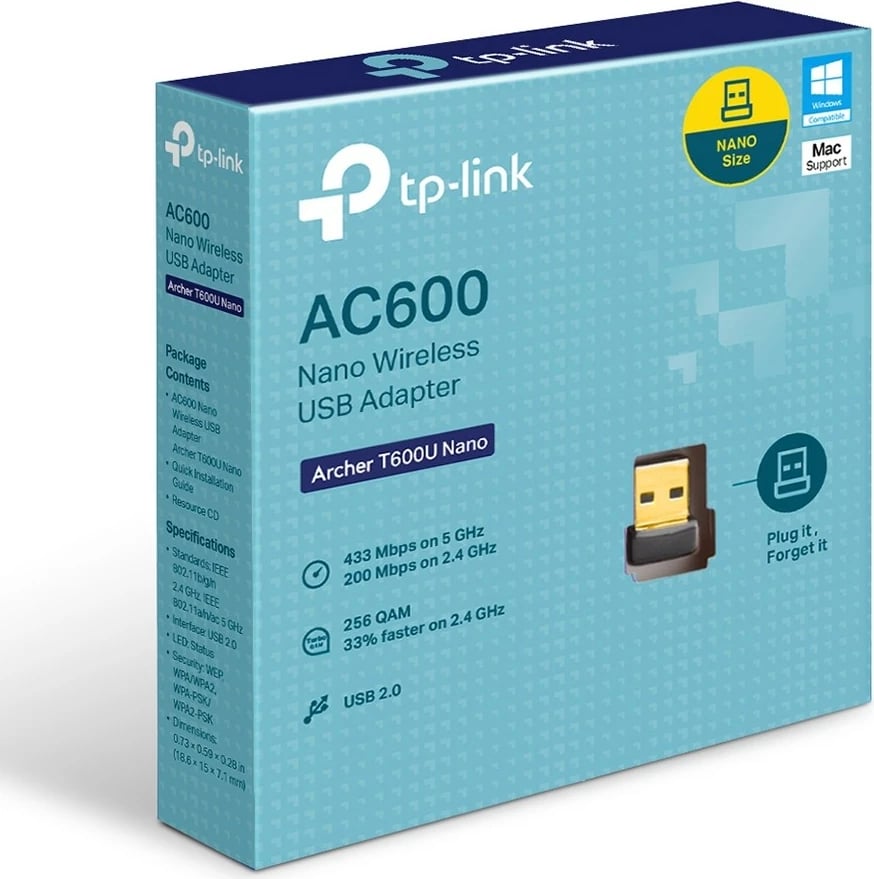 Adapter USB TP-Link AC600, 433 Mbit/s, i zi