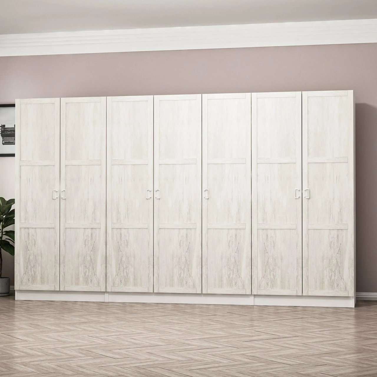 Dollap i madh për rroba, ngjyrë e bardhë, Skye Decor, Kale Country, 2453