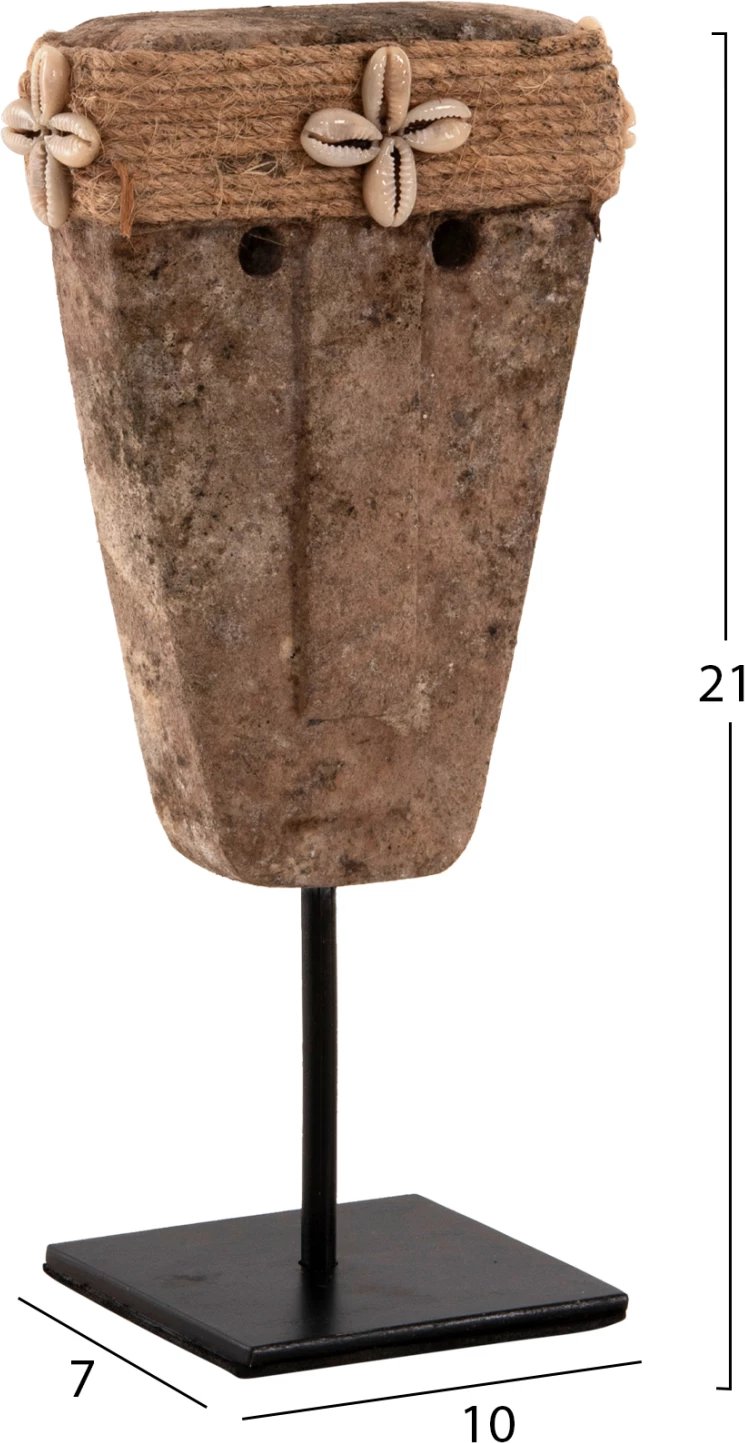 Dekor tavoline fytyrë, FH4315, gur Paras, në mbajtëse metalike të zezë, 7x10x7x21H cm Dekor tavoline fytyrë, FH4315, gur Paras, në mbajtëse metalike të zezë, 7x10x7x21H cm