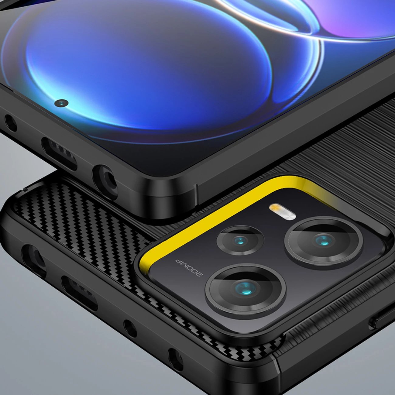 Mbështjellës Hurtel Carbon Case për Xiaomi Redmi Note 12 Pro+, TPU, i zi