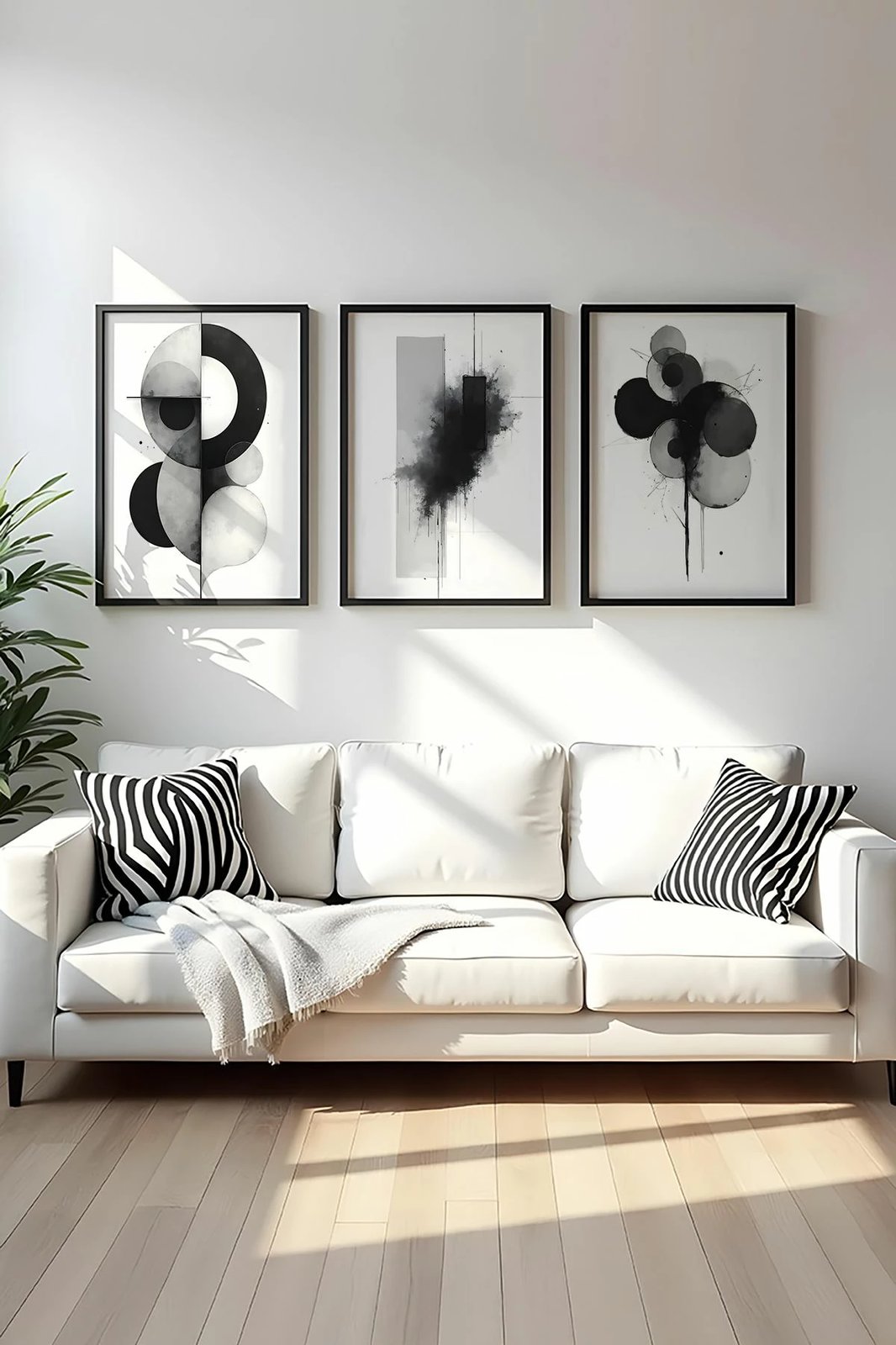 Pikturë dekorative me kornizë, 3 pjesë, Wallity Huhu434, shumëngjyrëshe, 50x70cm