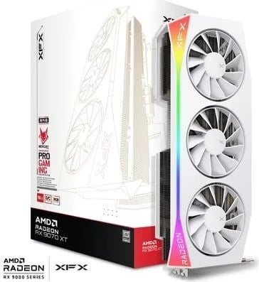 Kartë grafike XFX Mercury RX 9070XT OC White G RGB 16 GB, e bardhë