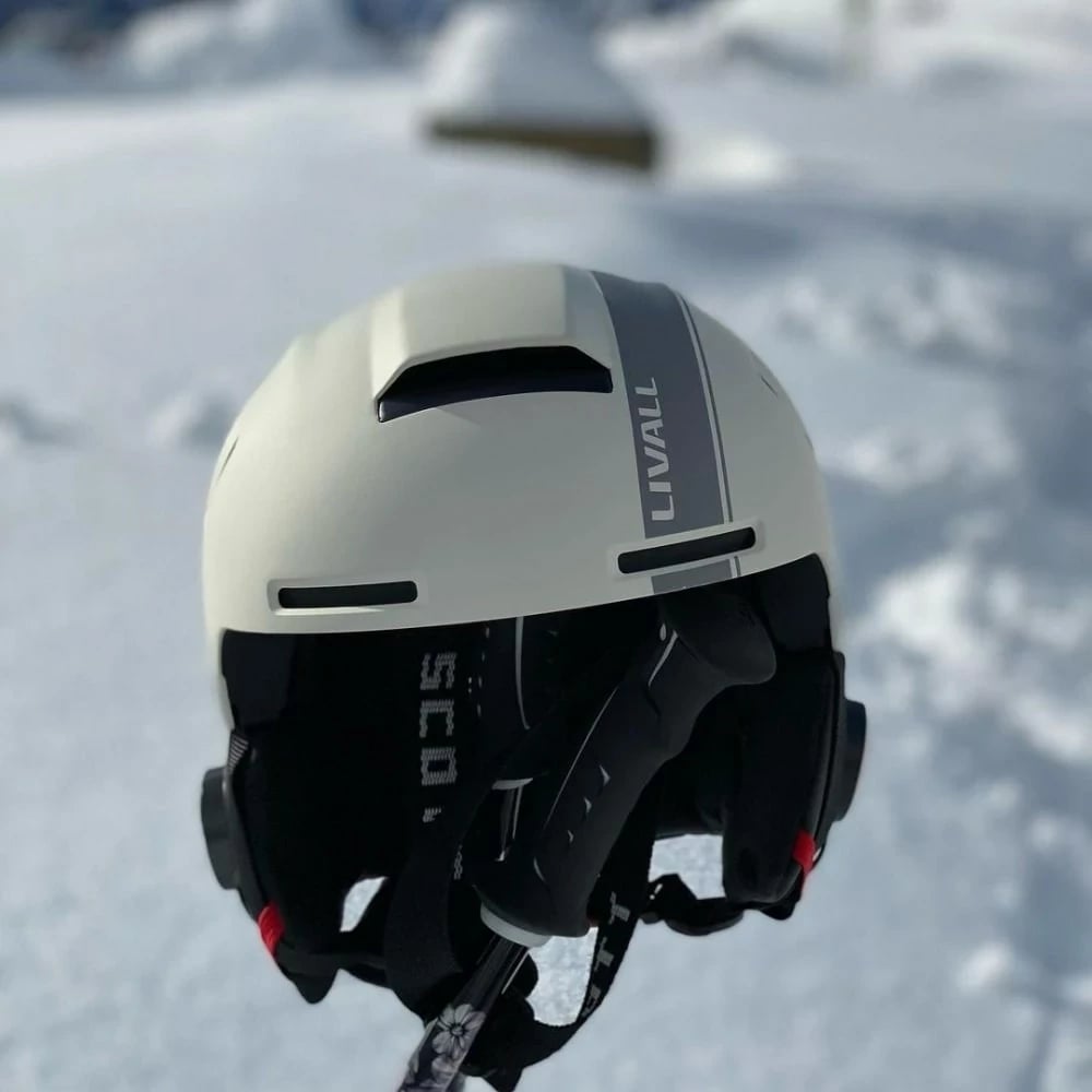Helmetë ski Livall RS1 Bluetooth PTT Alert SOS, e bardhë, M