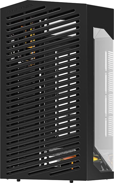 Kasë Darkflash DY470 me 4 ventilatorë ARGB dhe mbajtëse GPU, e zezë